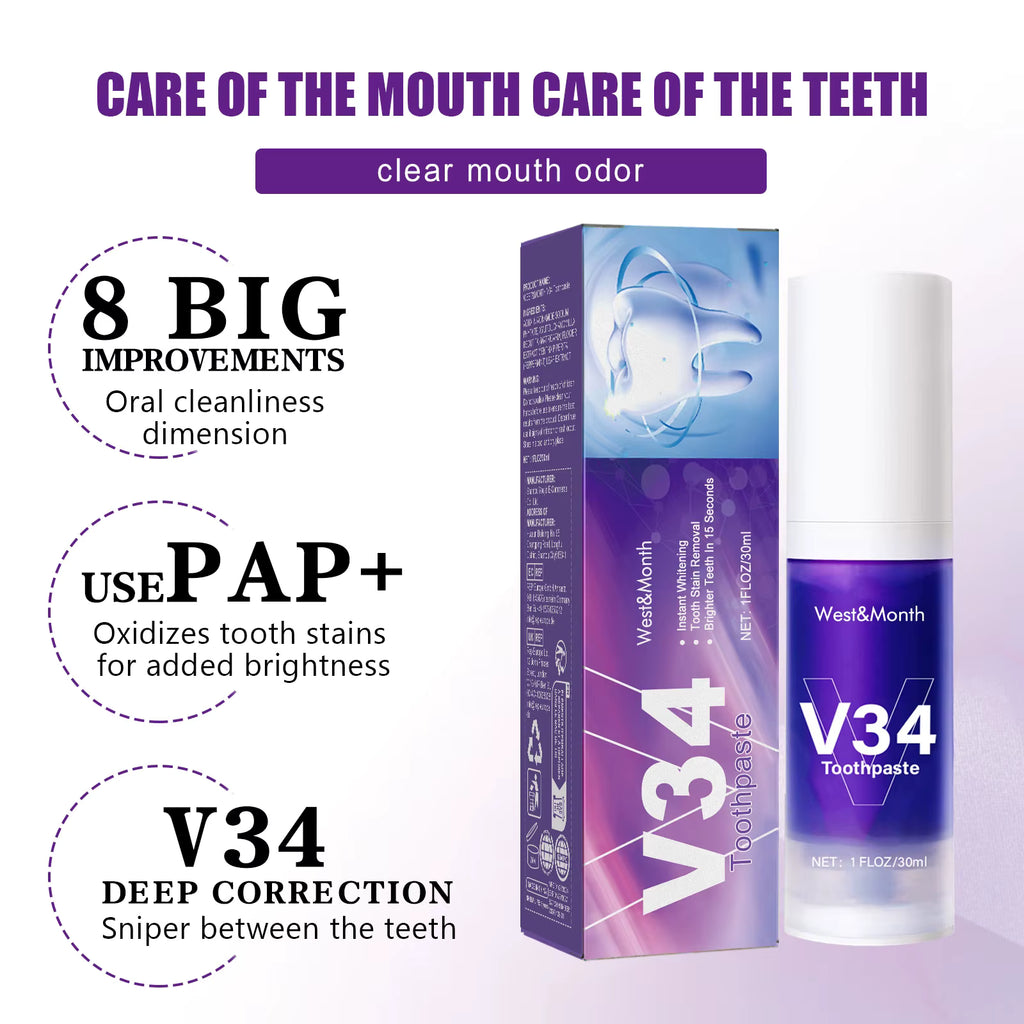 V34 Teeth Whitening Toothpaste
